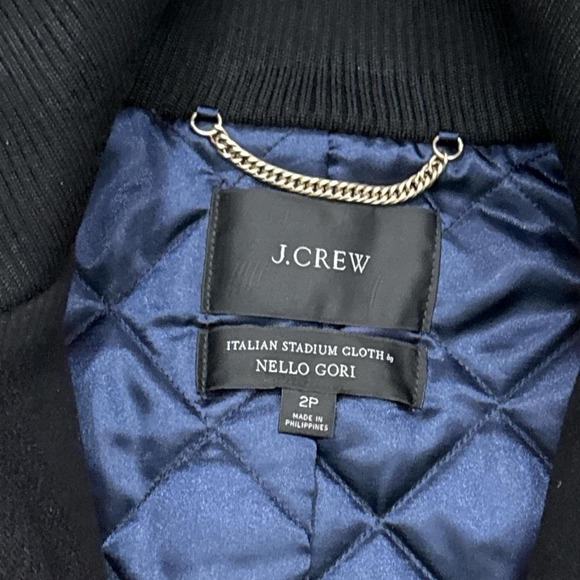 J.Crew Women's Italian Stadium-Cloth Coat by Nello Gori Black Size 2 Petite - Picture 5 of 8